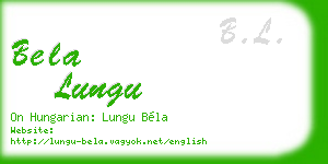 bela lungu business card
